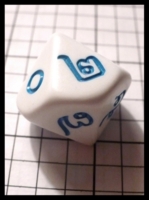 Dice : Dice - 10D - Koplow Thai Numbers White and Blue Die - Troll and Toad Dec 2010